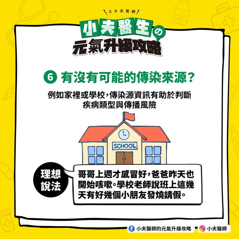 小孩看病 有無可能的傳染源