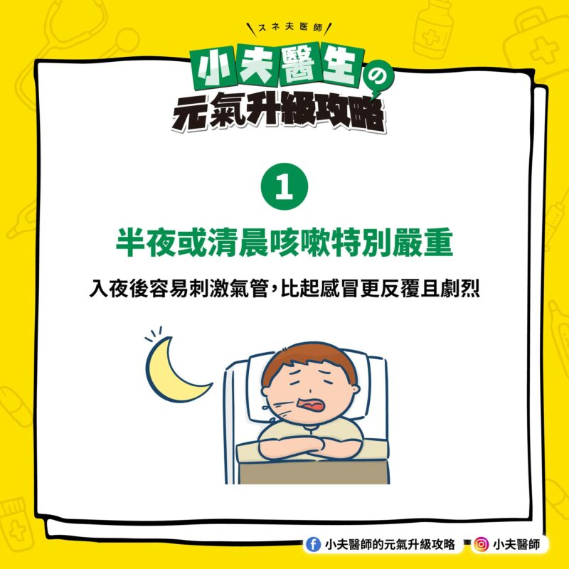 半夜 清晨 咳嗽嚴重